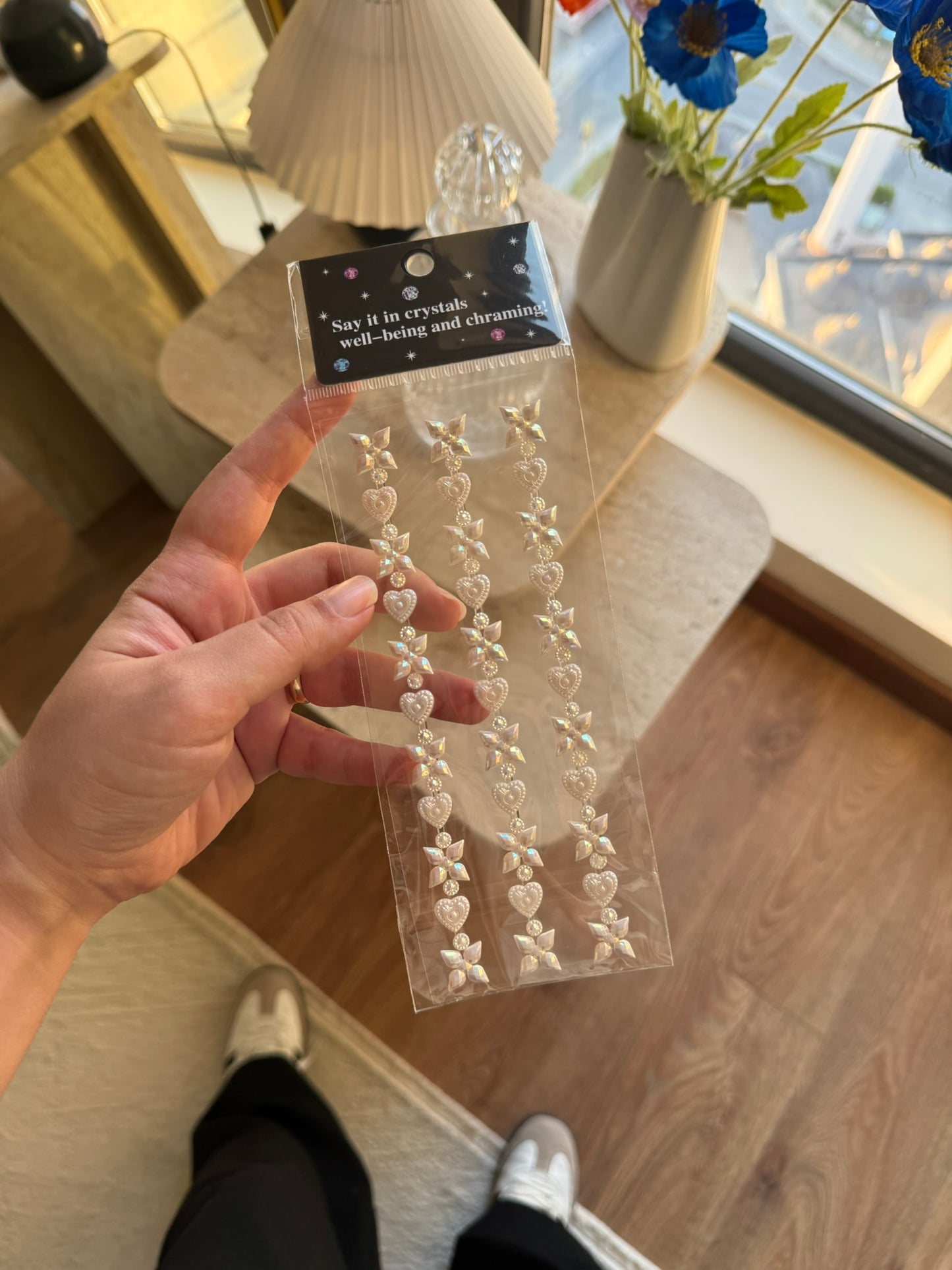 Kamera, Telefon, Tablet Uyumlu Renkli Sticker Taş Detay Beyaz