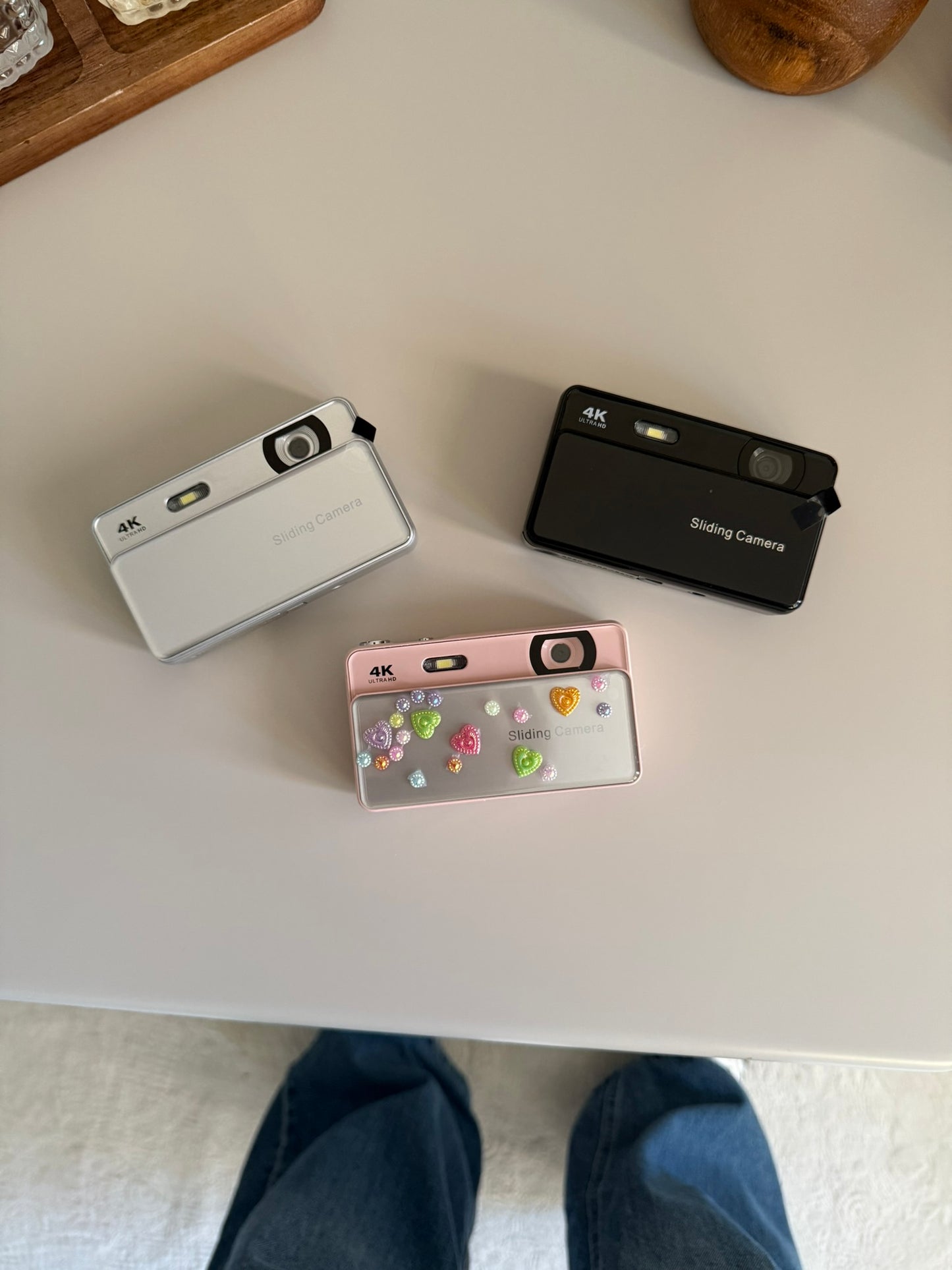 4K UHD Sliding Kamera – Kaydırmalı Lens Kapaklı Video Foto Kamera (Pembe)