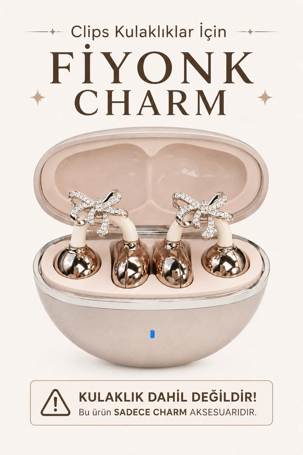 Klips Kulaklık Uyumlu Charm Süsü - (Her Model 2 Adettir) (Fiyonk)