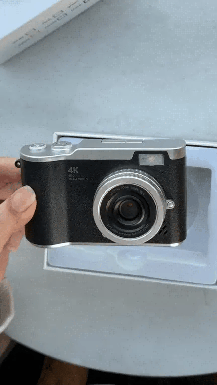 Mor 4K 48MP dönen ekranlı retro vlog kamera