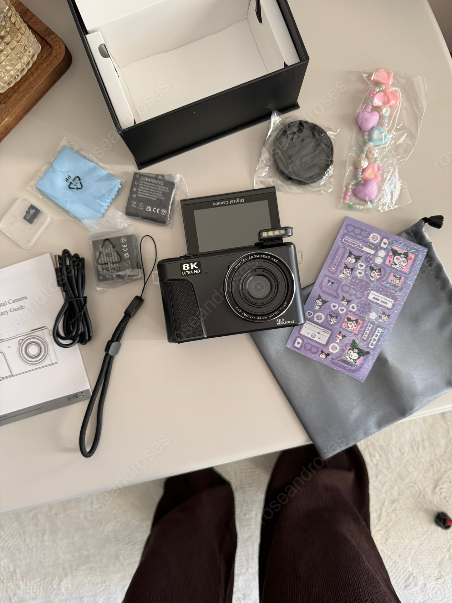 UltraPix 8K HD Vlog Selfie Ekran Video Foto Kamera (Siyah)