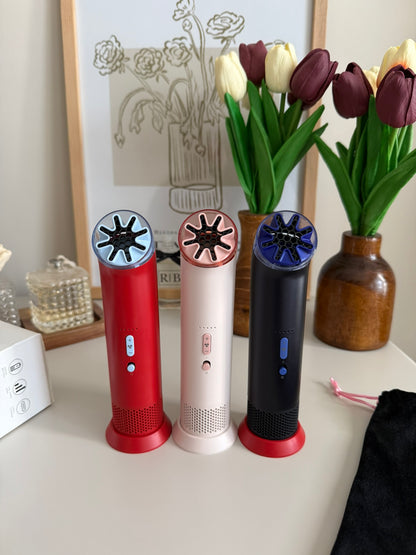 Şarjlı Taşınabilir Boyun Askılı Mini El Fanı (Kırmızı)