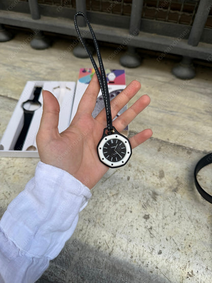 2’si 1 Arada Çıkarılabilir Kadranlı Charm Askılı Unisex Kol Saati (Siyah)