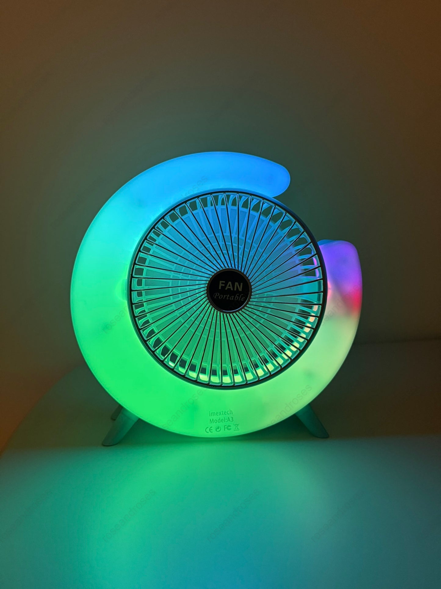 Ayarlanabilir Led Işıklı Şarjlı Masaüstü Serinletici Fan