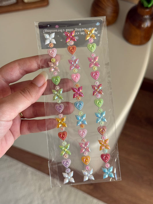 Kamera, Telefon, Tablet Uyumlu Taşlı Sticker (Renkli Model 1)