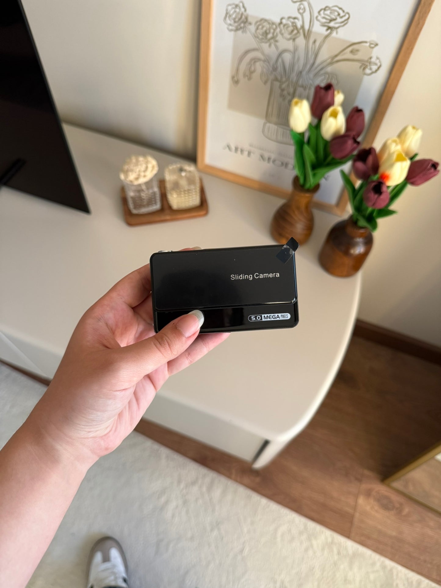 4K UHD Sliding Kamera – Kaydırmalı Lens Kapaklı Video Foto Kamera (Siyah)