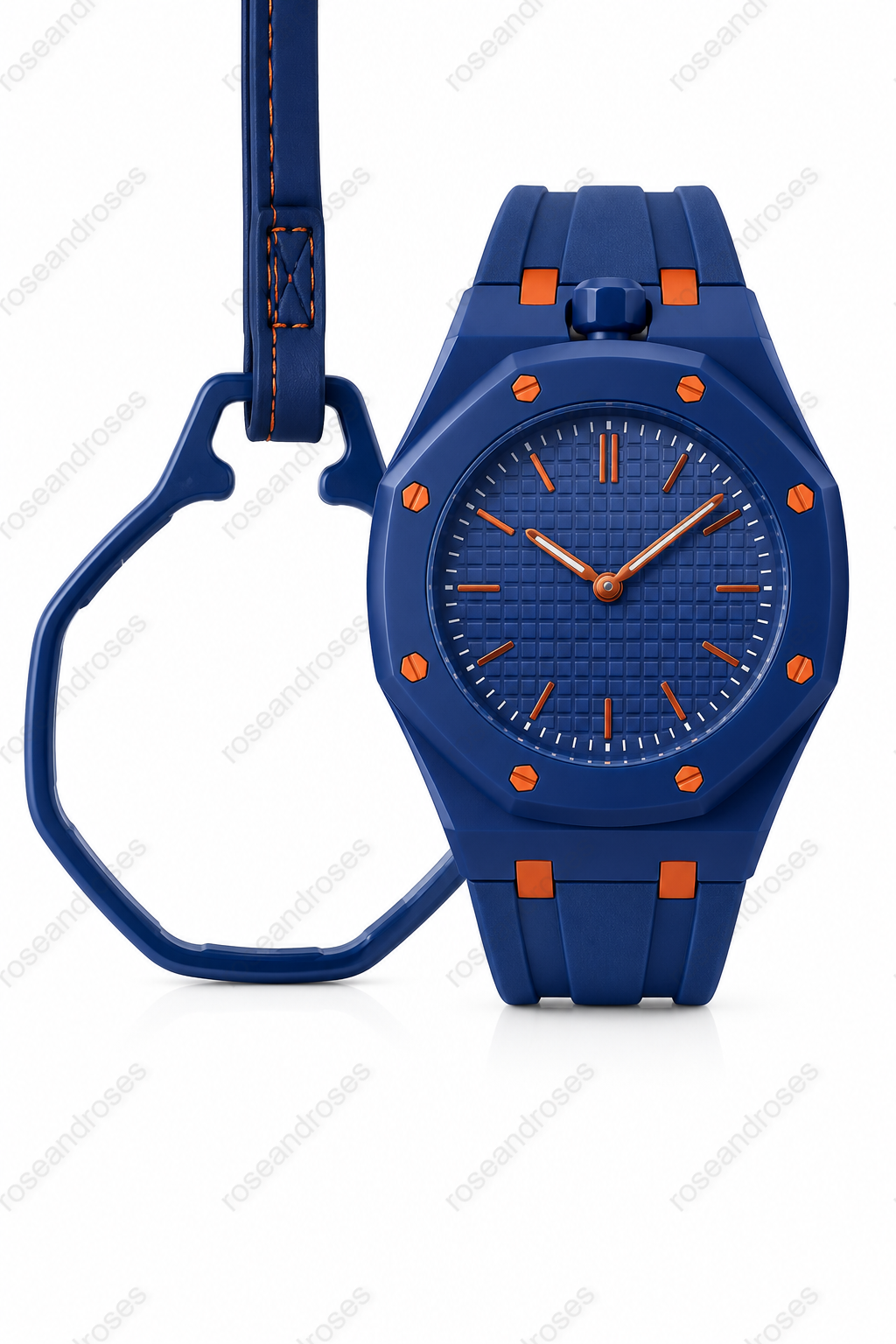 2’si 1 Arada Çıkarılabilir Kadranlı Charm Askılı Unisex Kol Saati (Lacivert)