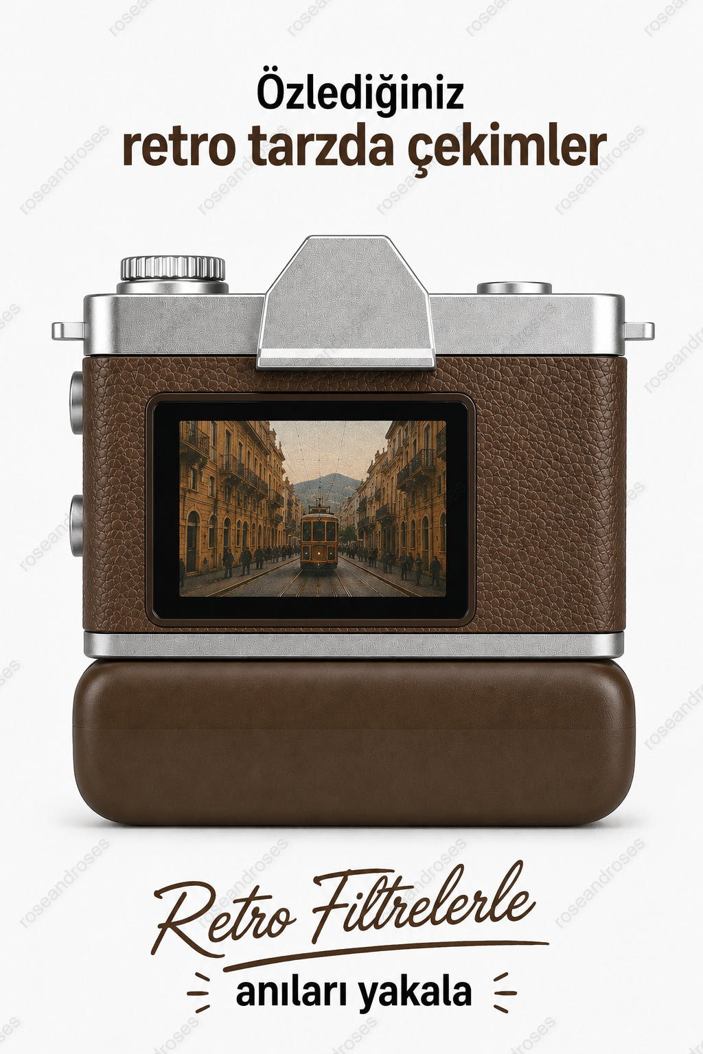 Powerbank Modüllü ve Filtreli Mini Foto Video Kamera (Kahverengi)