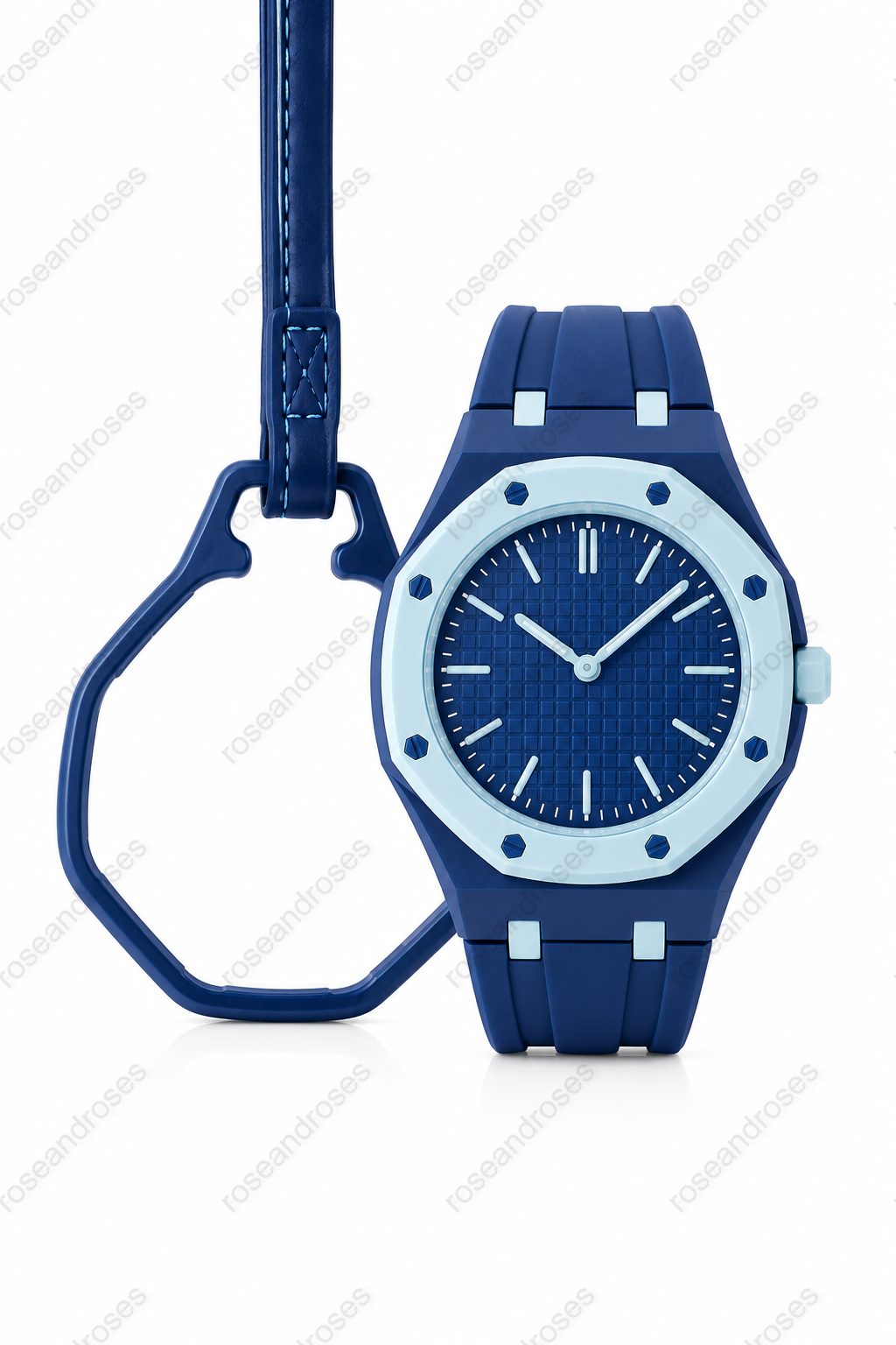 2’si 1 Arada Çıkarılabilir Kadranlı Charm Askılı Unisex Kol Saati (Açık Mavi)