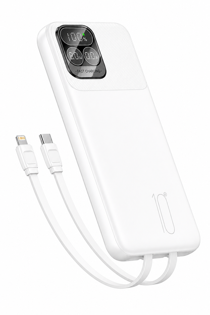 Kendinden Kablolu iphone ve Android Uyumlu Powerbank (22,5W-10.000mah)