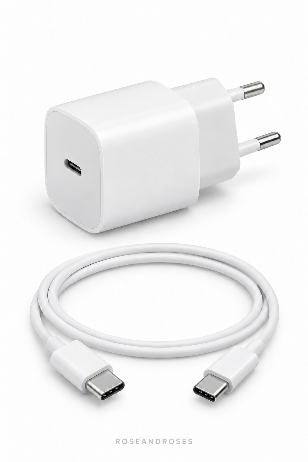 20W PD USB-C Şarj Adaptörü ve 1 Metre Kablo Seti – Type-C – beyaz arka plan