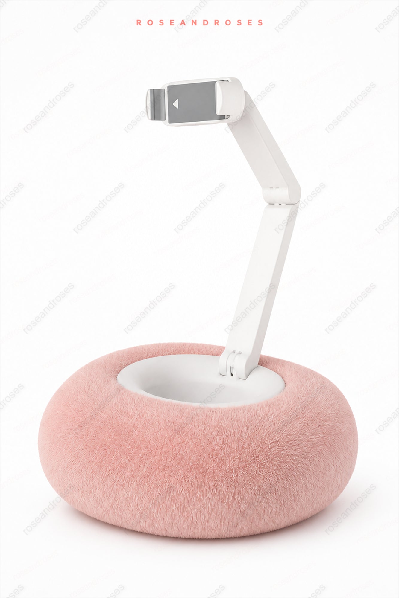 CozyStand Peluş Tabanlı Ayarlanabilir Katlanabilir Telefon Tutucu (Pembe)