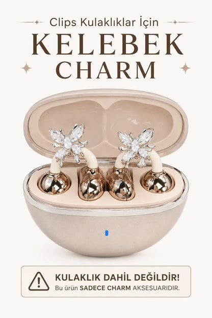 Klips Kulaklık Uyumlu Charm Süsü - (Her Model 2 Adettir) (Kelebek)