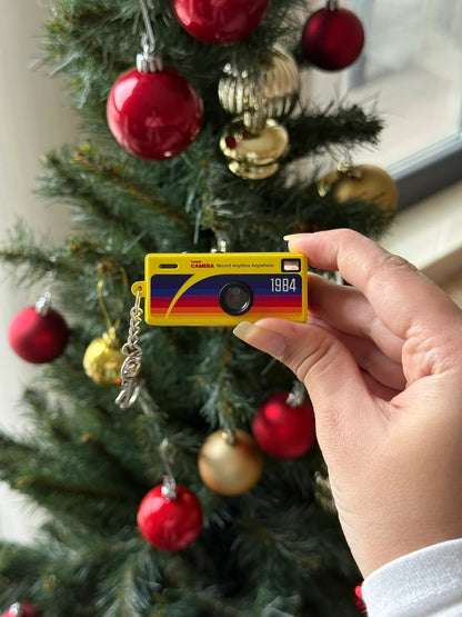 Retro Tasarım Mini Charm Video Foto Kamera (Mavi)