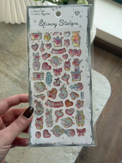 Kamera, Telefon, Tablet Uyumlu Crystal Sticker Love Tema