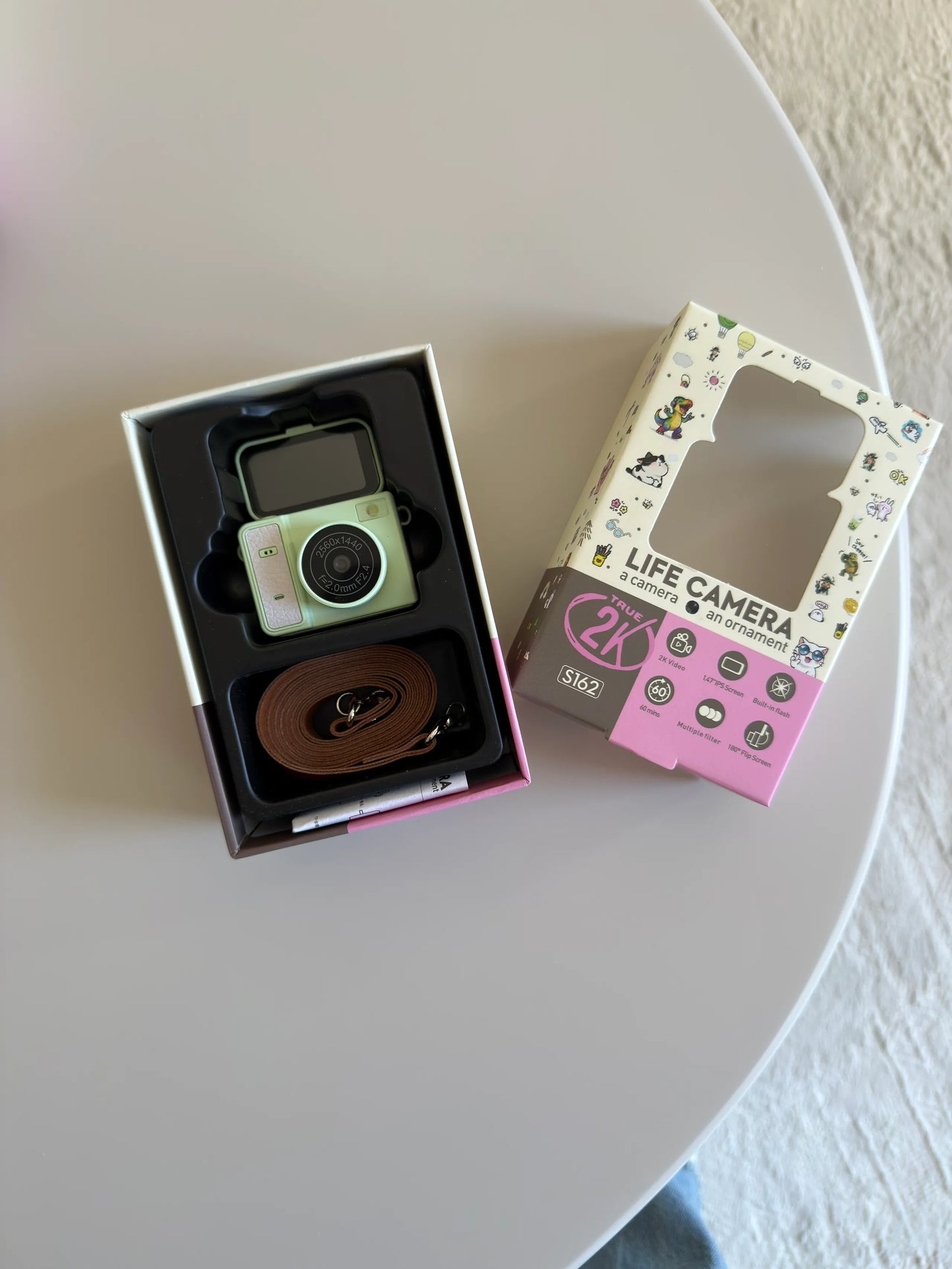 Mini Dijital Fotoğraf Makinesi Flip Life Video Foto Kamera 2K+48MP (Yeşil)