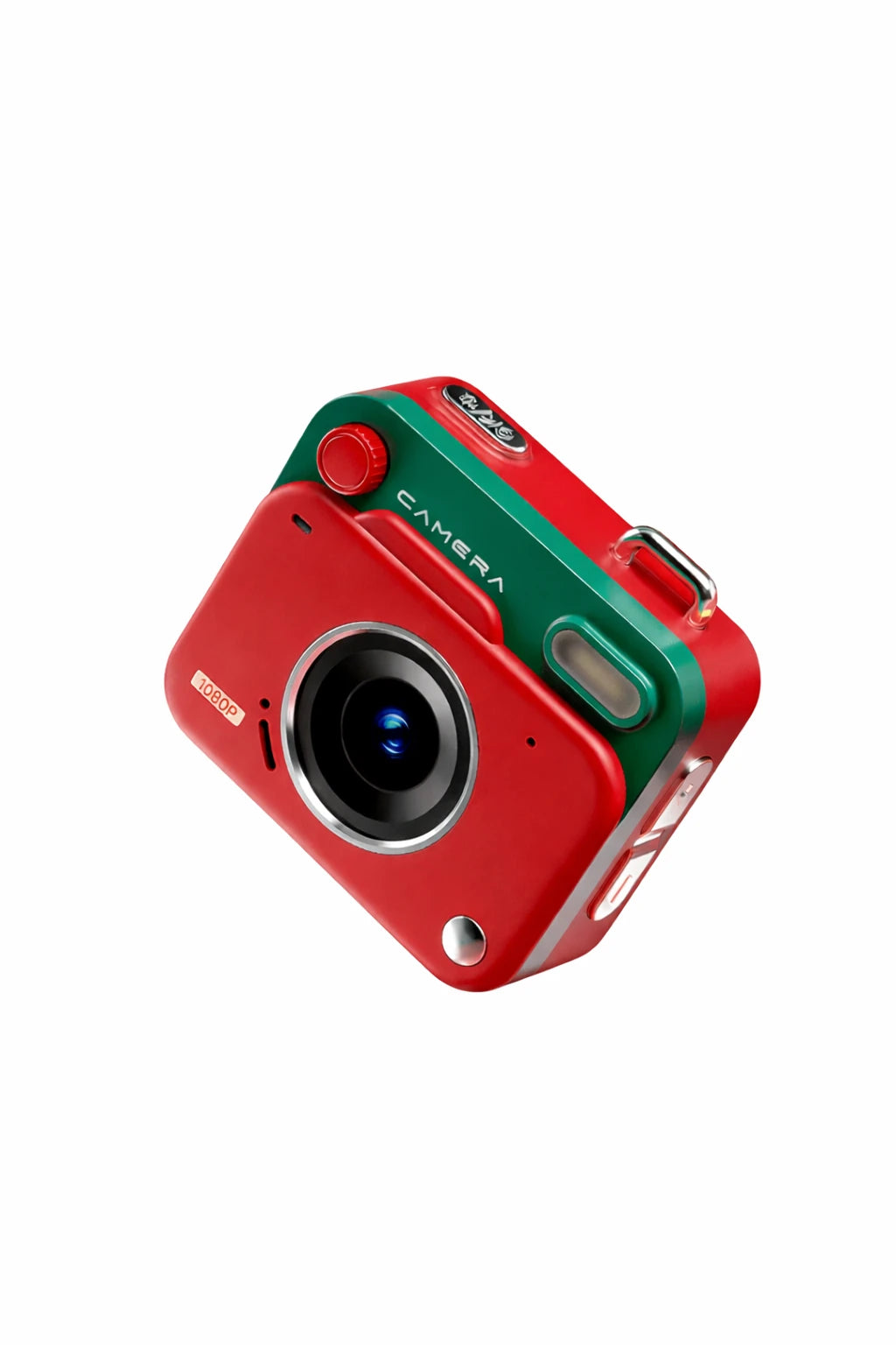 Retro Görünüm Kare Minimal Foto Video Kamera (Kırmızı)