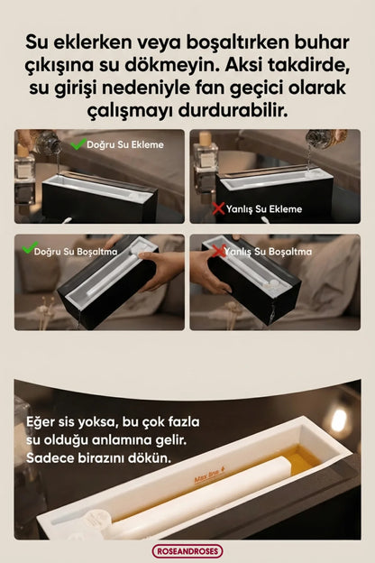 Şömine Görünümlü Hava Nemlendirici Aromaterapi Difüzör