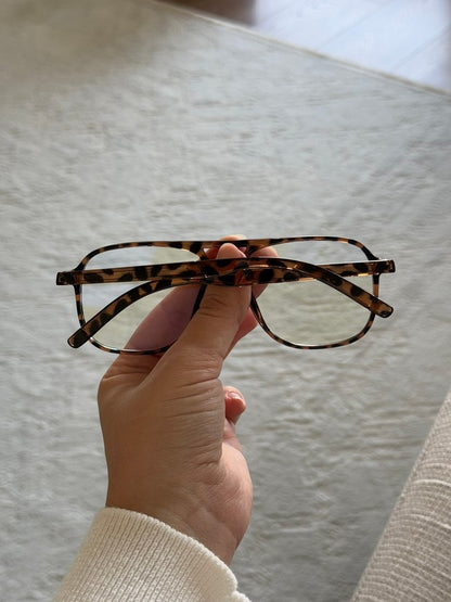 Bronette Optik Uyumlu Blue Block Mavi Işık Koruyucu Gözlük Leopar