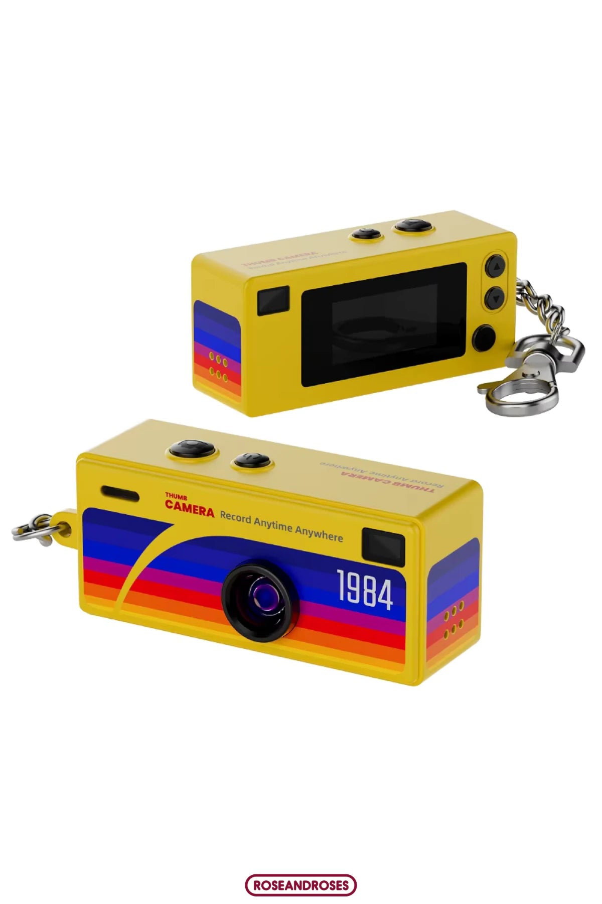 Retro Tasarım Mini Charm Video Foto Kamera (Sarı)