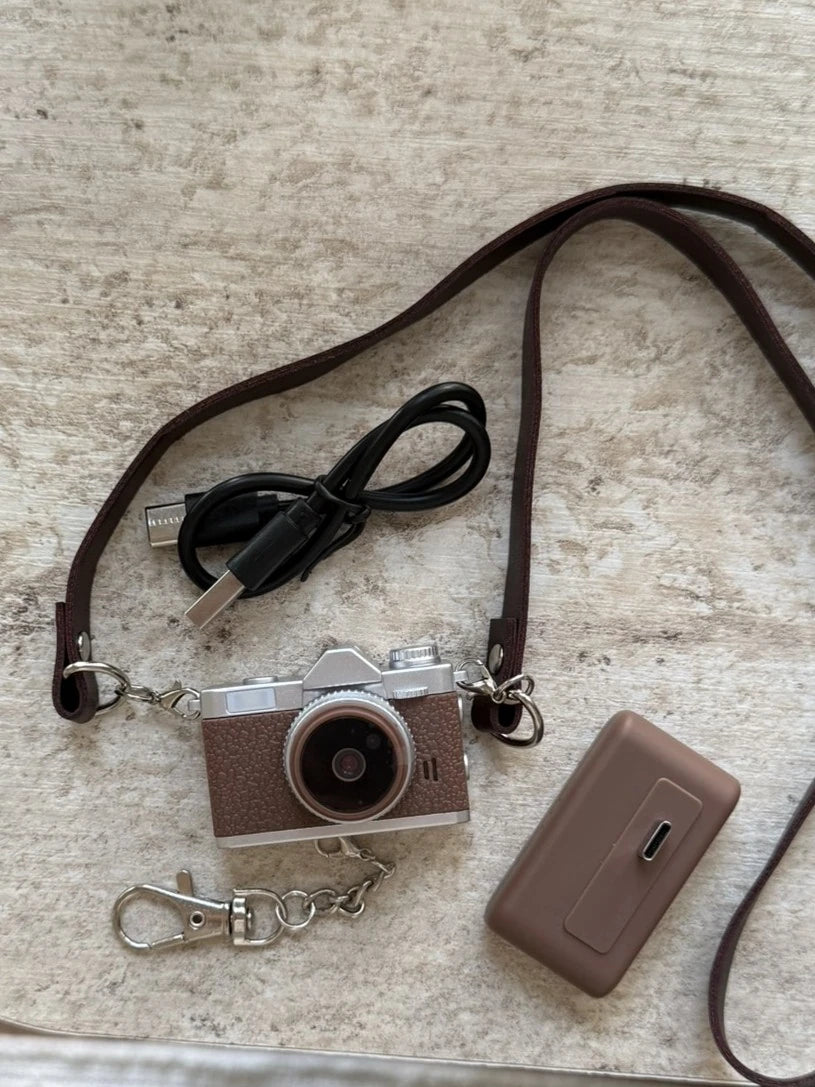Powerbank Modüllü ve Filtreli Mini Foto Video Kamera (Kahverengi)