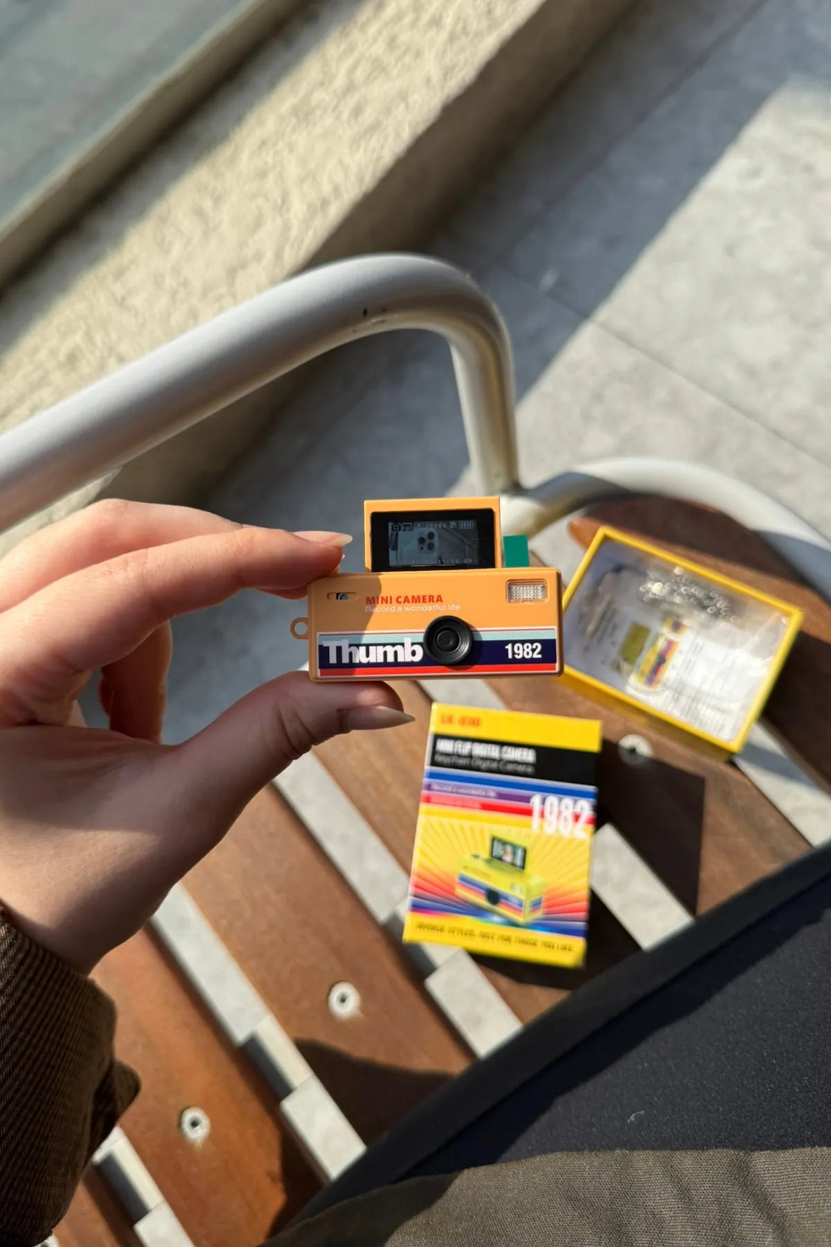 Mini Charm Kamera Dönen Ekran Flaşlı Selfie Video Vlog Kamerası 1080P+48MP (Gri)
