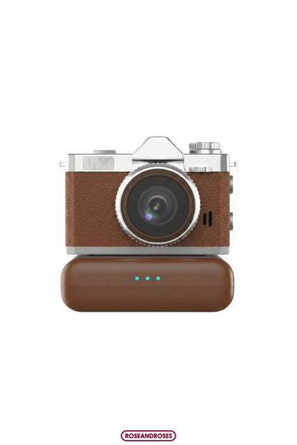 Powerbank Modüllü ve Filtreli Mini Foto Video Kamera (Kahverengi)
