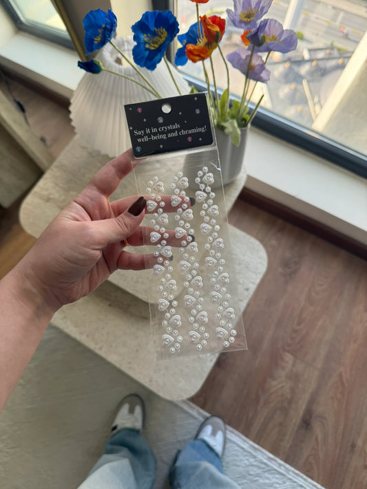 Kamera, Telefon, Tablet Uyumlu Renkli Sticker Kalp ve Taş Detay