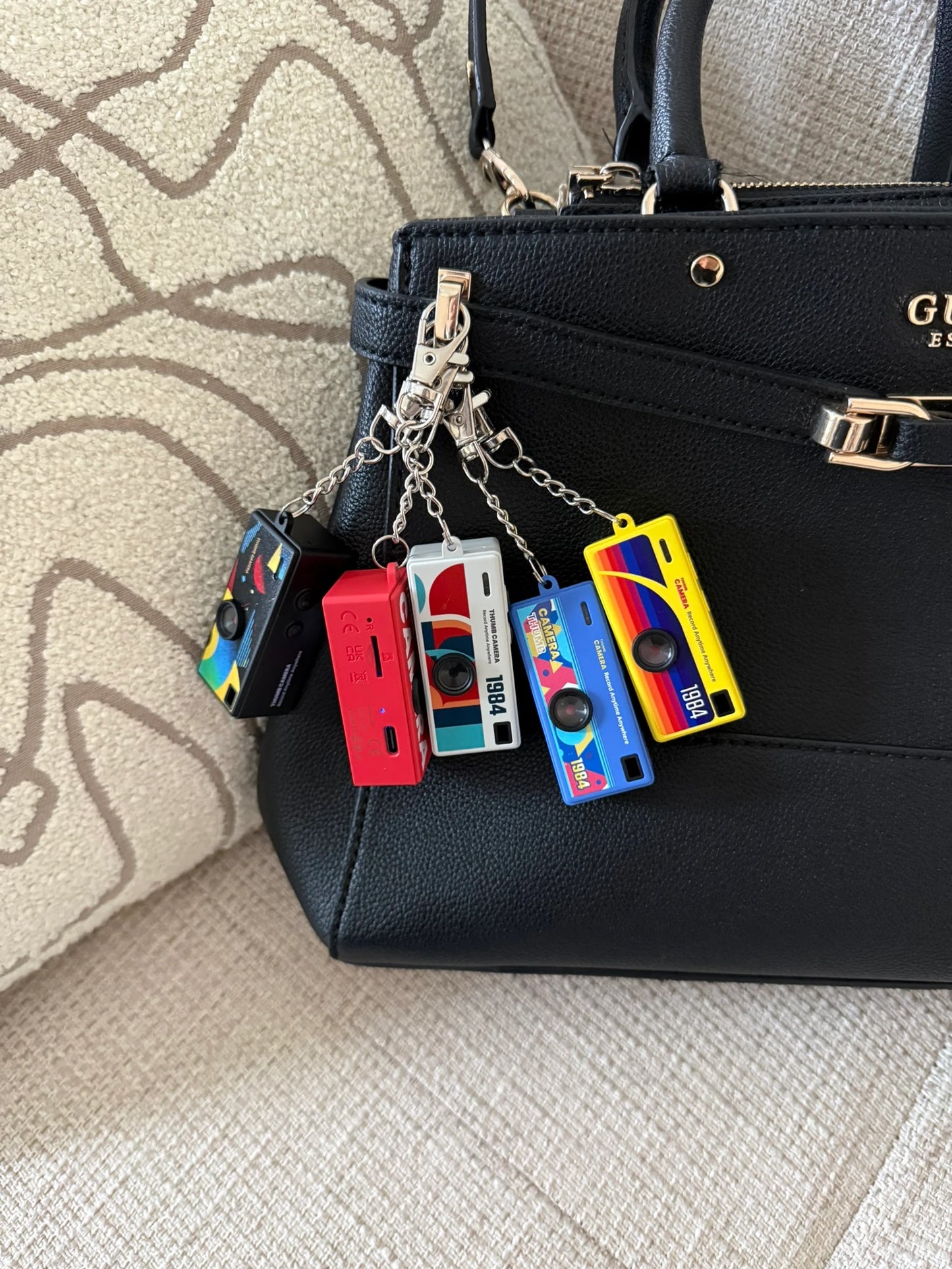 Retro Tasarım Mini Charm Video Foto Kamera (Mavi)