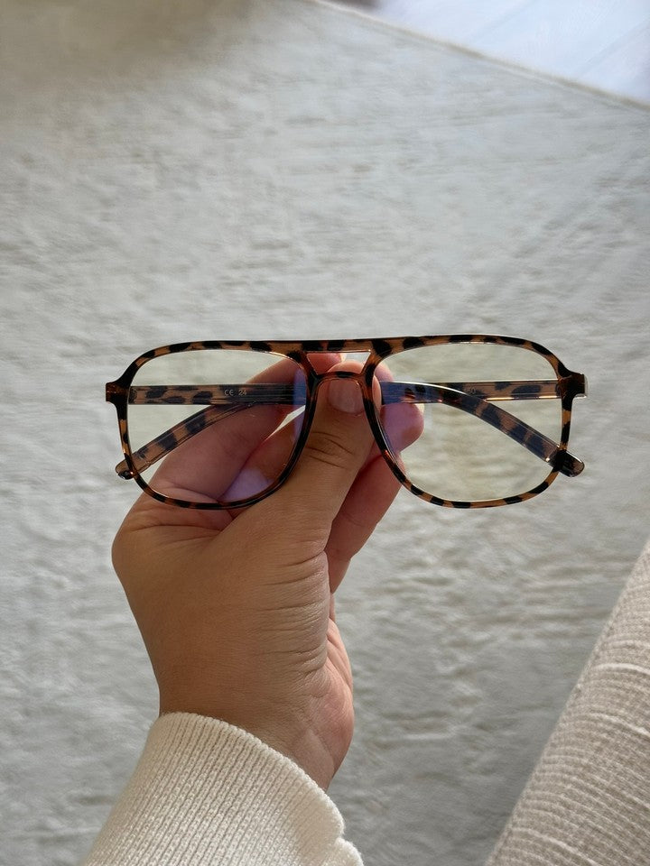 Bronette Optik Uyumlu Blue Block Mavi Işık Koruyucu Gözlük Leopar