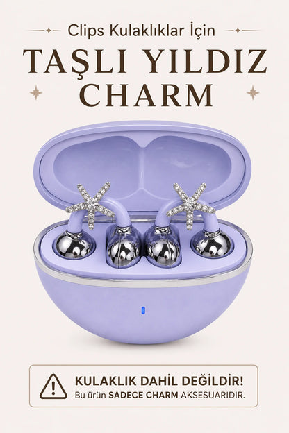Klips Kulaklık Uyumlu Charm Süsü - (Her Model 2 Adettir) (Yıldız)