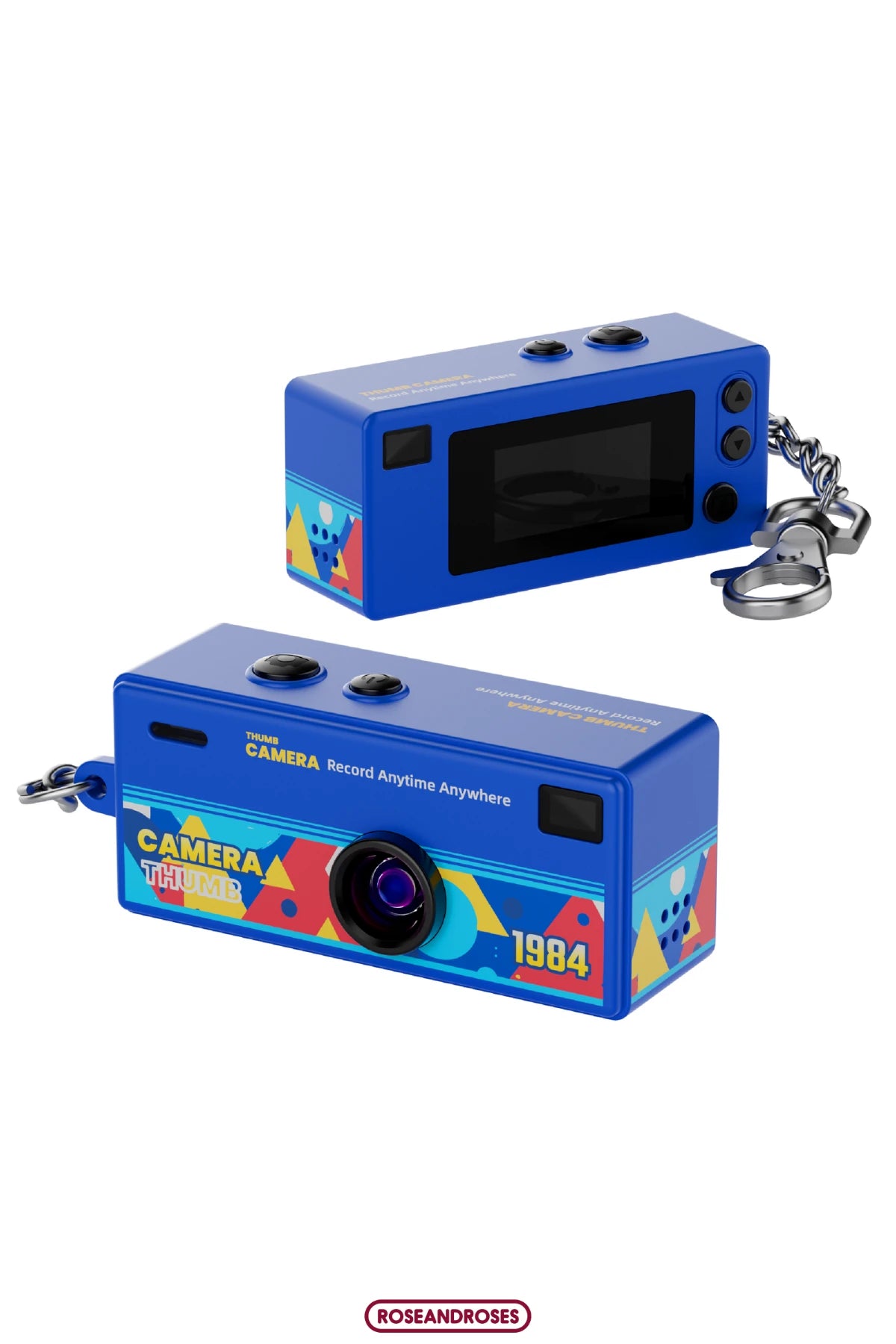 Retro Tasarım Mini Charm Video Foto Kamera (Mavi)