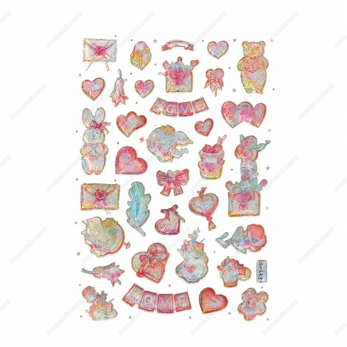 Kamera, Telefon, Tablet Uyumlu Crystal Sticker Love Tema