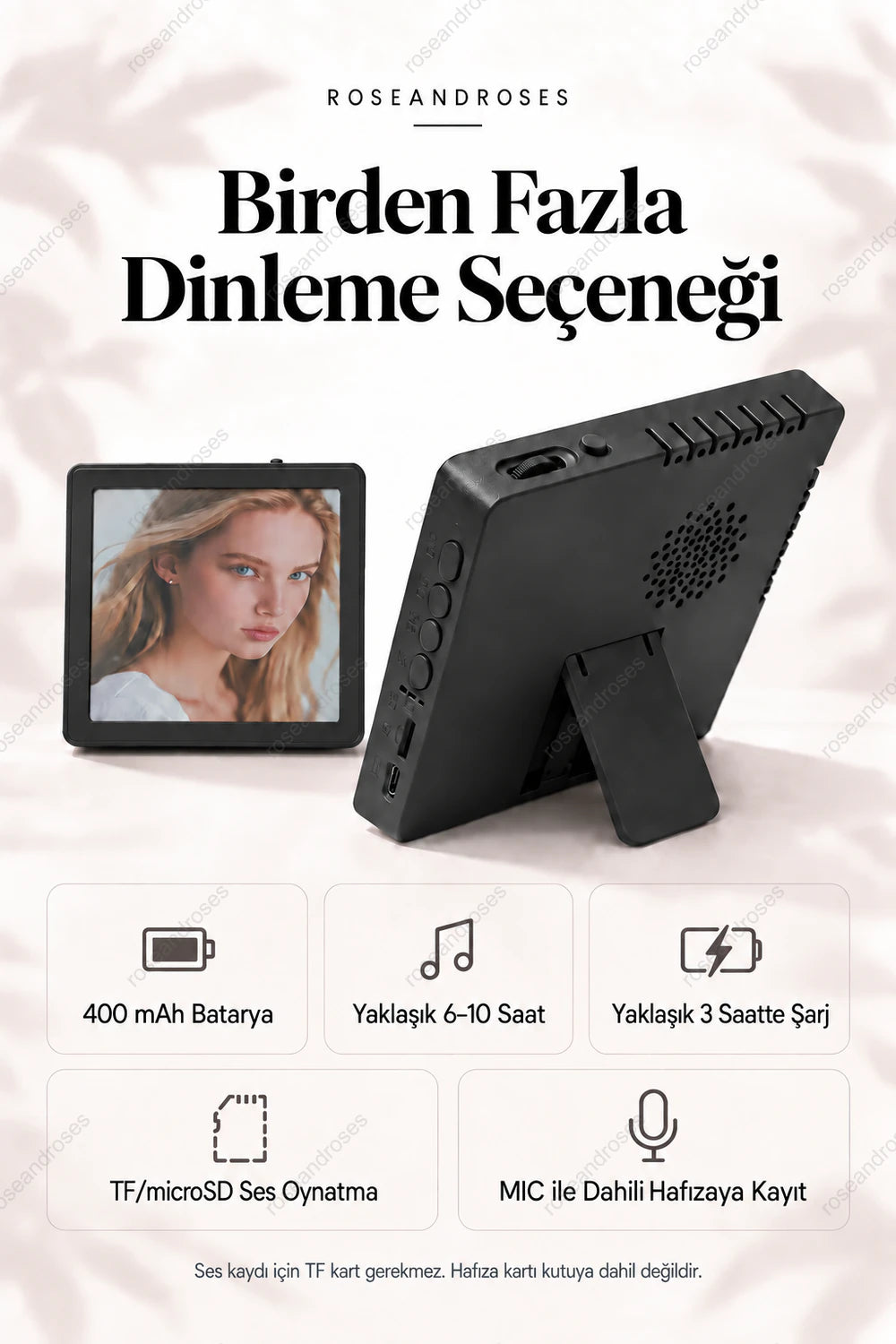 MemoryBeat P9 siyah: TF karttan müzik, MIC ile dahili hafızaya ses kaydı