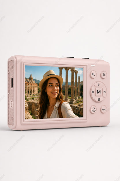 5K UHD Double Display Selfie Vlog Video Foto Kamera (Pembe)