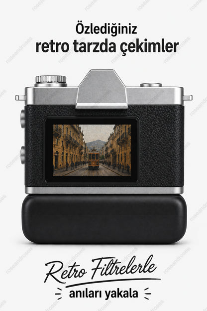 Powerbank Modüllü ve Filtreli Mini Foto Video Kamera (Siyah)