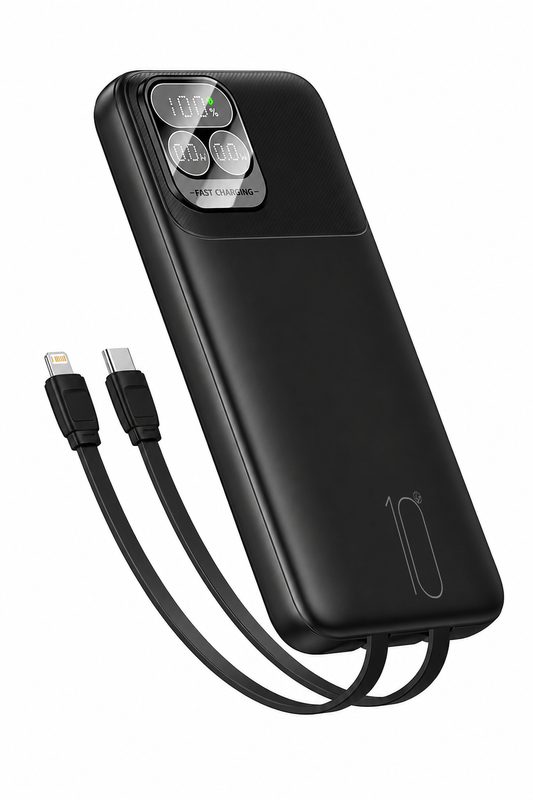 Kendinden Kablolu iphone ve Android Uyumlu Powerbank (22,5W-10.000mah)