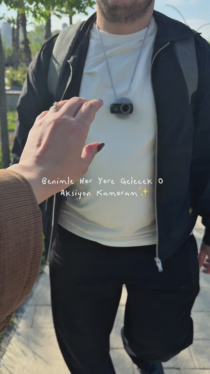 Geniş Açılı Mıknatıslı Kablosuz Modüllü Vlog Aksiyon Kamerası 4K+48MP (Siyah)