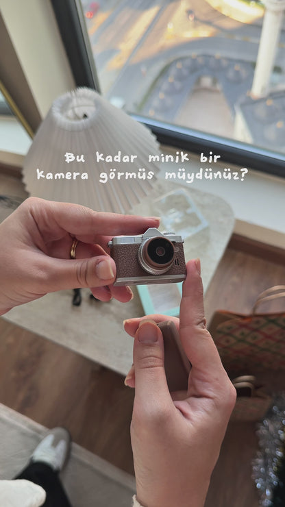 Powerbank Modüllü ve Filtreli Mini Foto Video Kamera (Kahverengi)