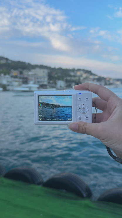 5K UHD Double Display Selfie Vlog Video Foto Kamera (Siyah)