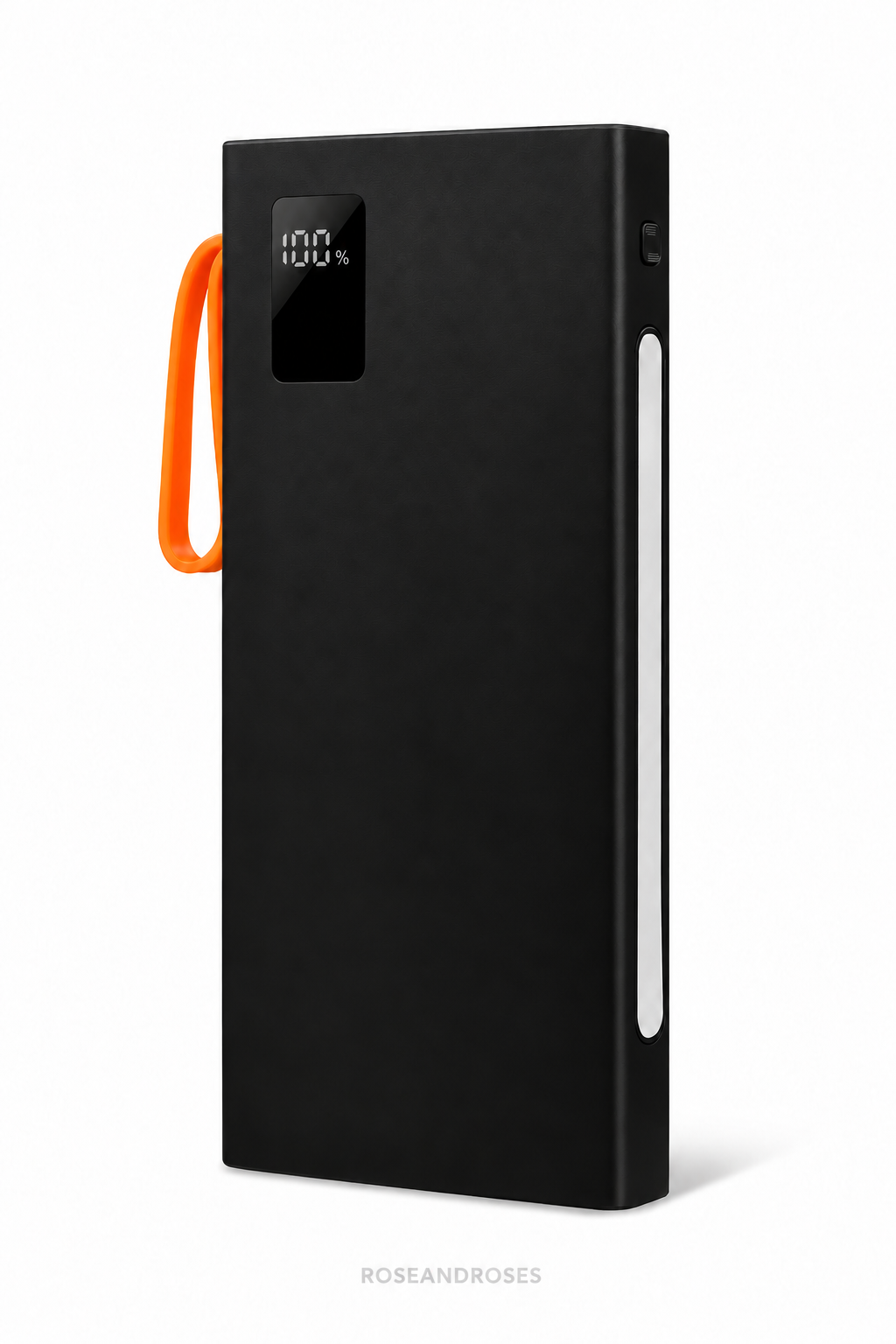 10.000 mAh 22,5W Dahili Kablolu ve LED Fenerli Powerbank – Siyah – beyaz arka plan