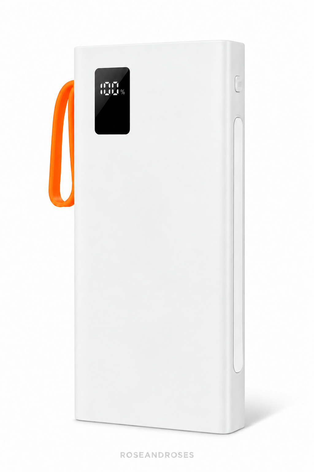 10.000 mAh 22,5W Dahili Kablolu ve LED Fenerli Powerbank – Beyaz – beyaz arka plan