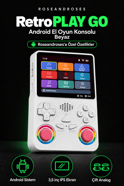 RetroPLAY GO Beyaz — Roseandroses'a Özel Özellikler