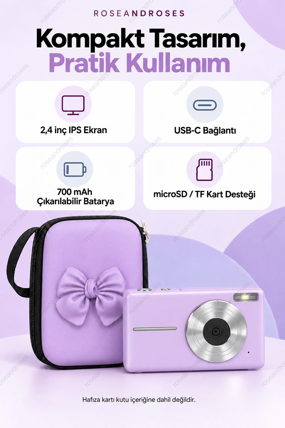 RetroSnap Lila ekran, tuş takımı ve kullanım özellikleri