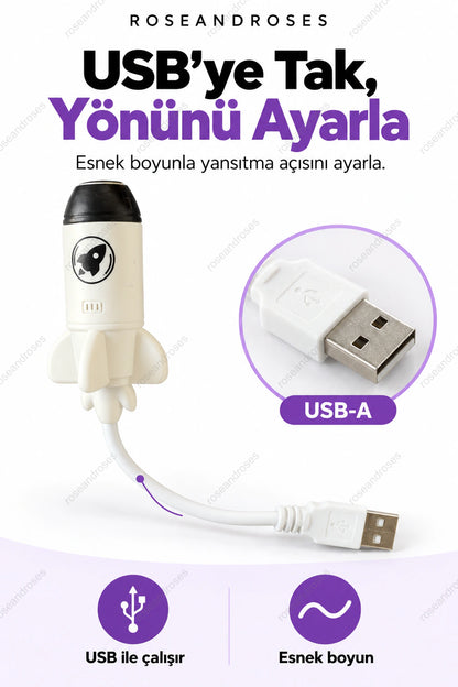 RocketDream USB-A bağlantı ucu ve esnek boyun detayı