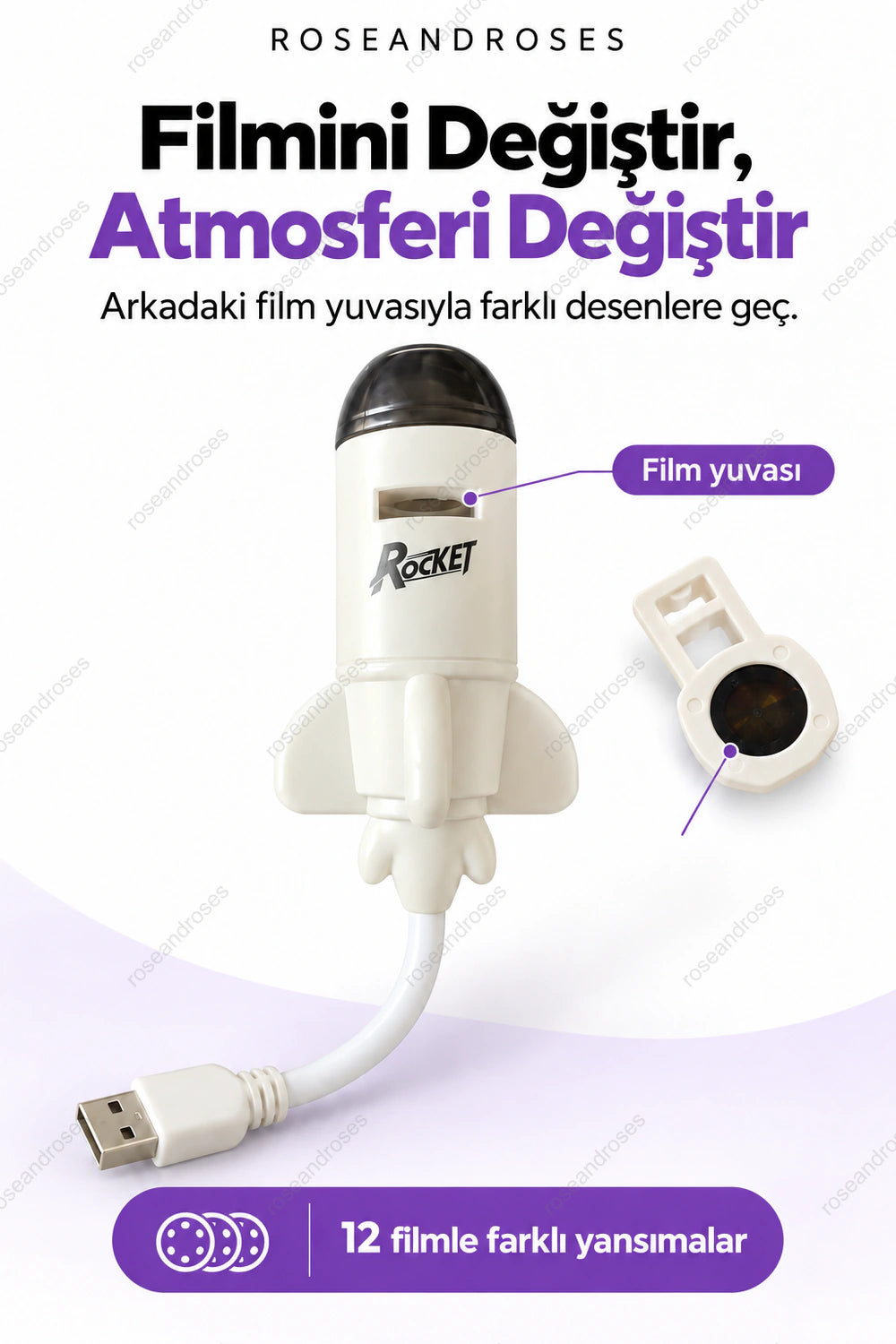 RocketDream arka film yuvası ve tek tutma uzantılı film aparatı