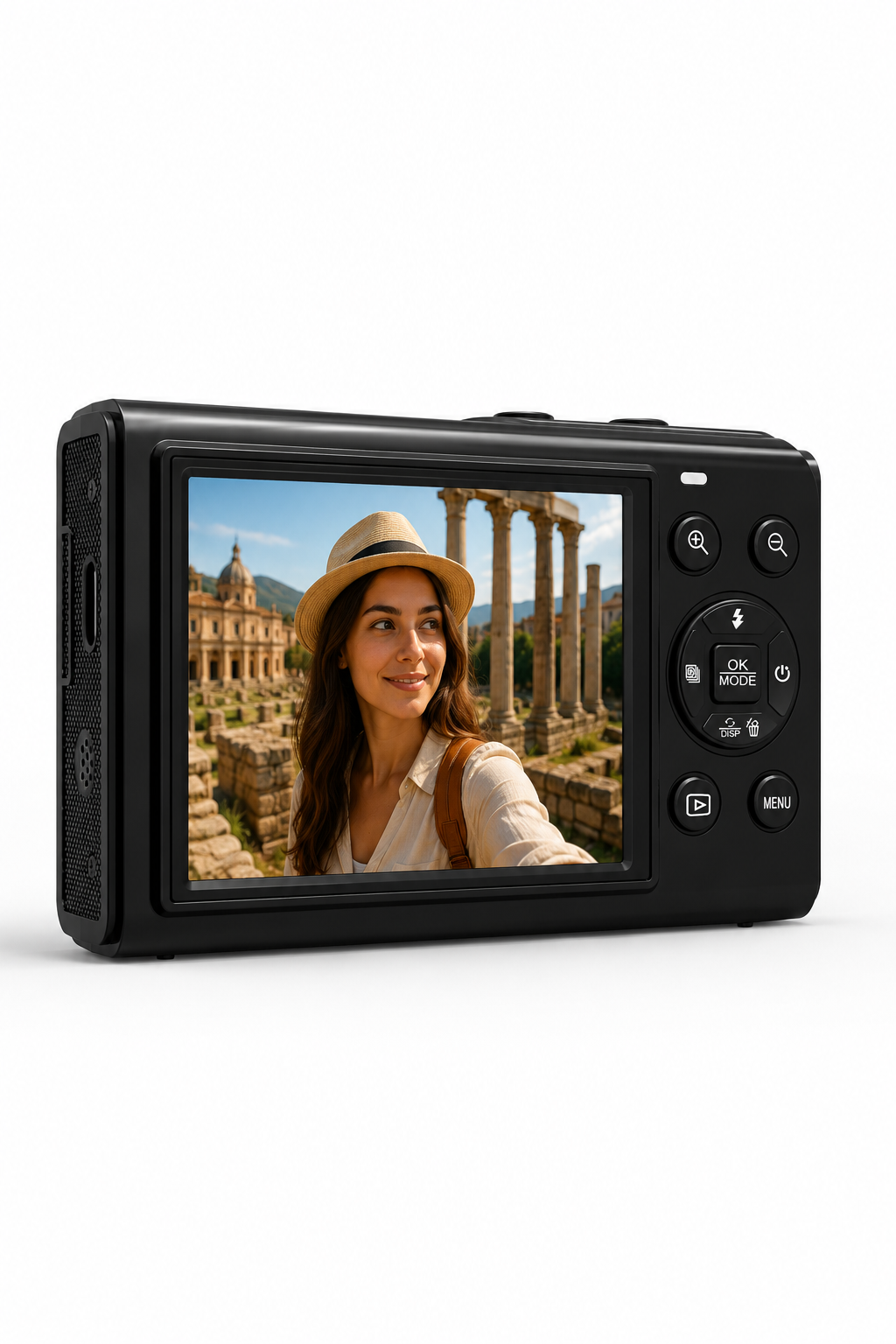 5K UHD Double Display Selfie Vlog Video Foto Kamera (Siyah)