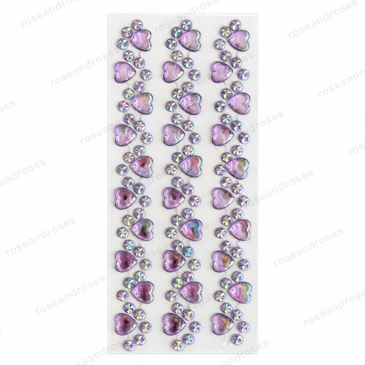 Mor taşlı kalp sticker seti